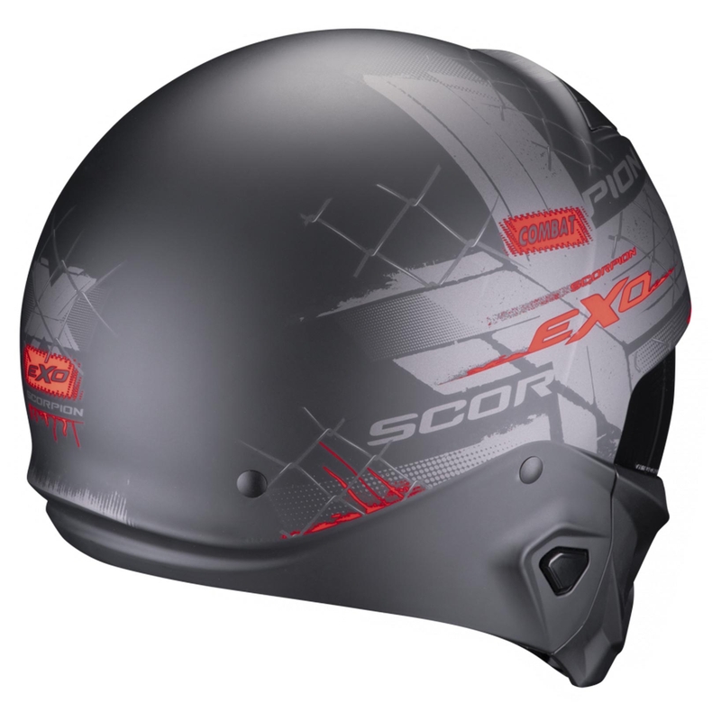 Helm Skorpion EXO-COMBAT II Xenon schwarz-rot matt