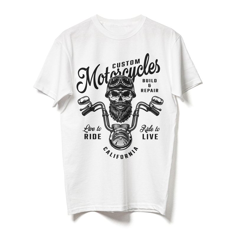 T-shirt RSA Custom Motorcycles weiß Ausverkauf