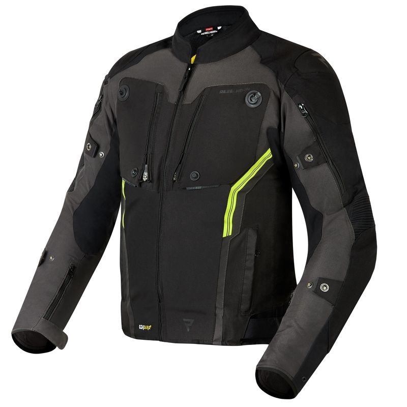 Rebelhorn Borg schwarz-dunkelgrau-fluorgelbe Motorradjacke