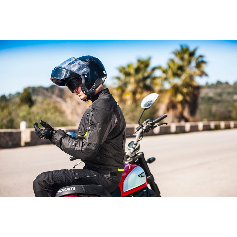Rebelhorn Borg schwarz-dunkelgrau-fluorgelbe Motorradjacke