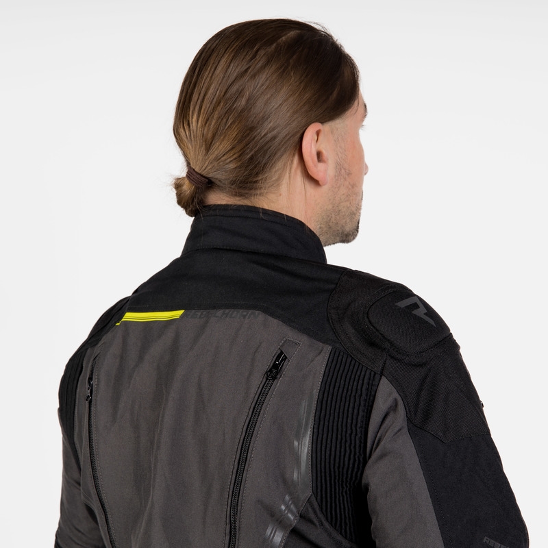 Rebelhorn Borg schwarz-dunkelgrau-fluorgelbe Motorradjacke