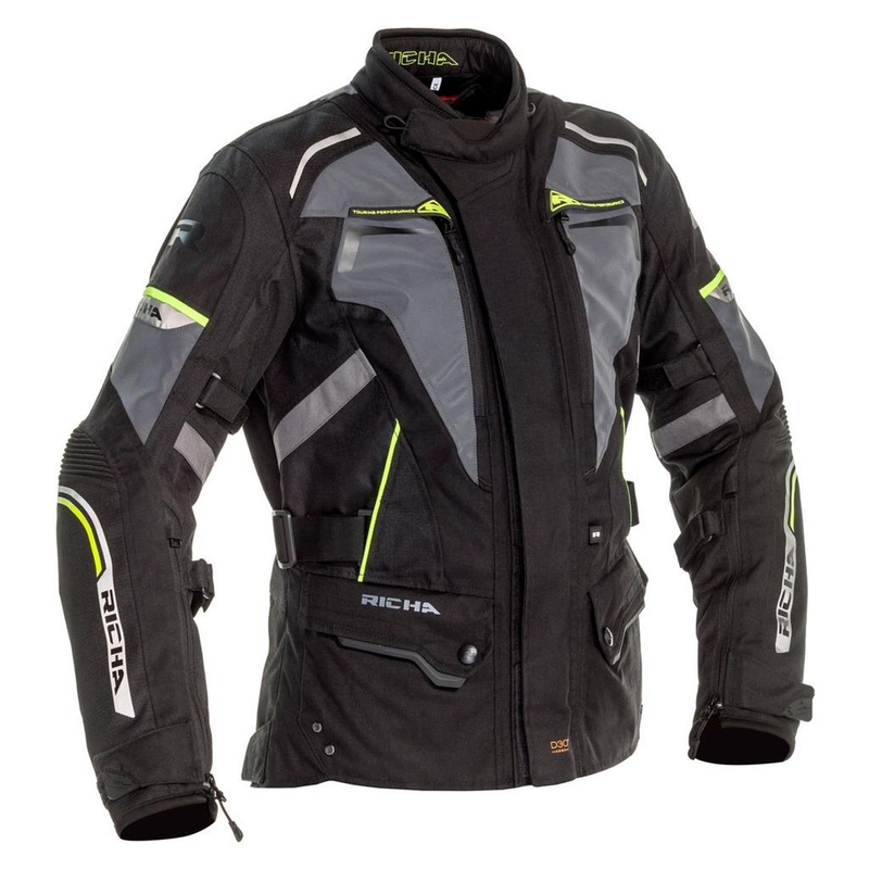 Damen RICHA Infinity 2 Flare Motorradjacke grau-fluo gelb Ausverkauf