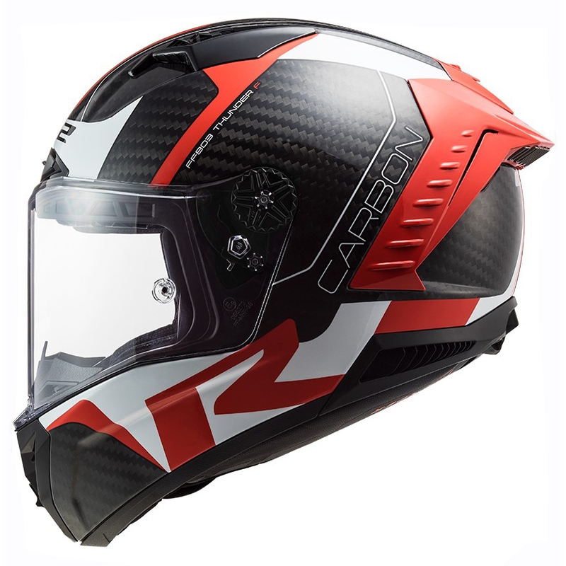 LS2 FF805 Thunder C Racing1 schwarz-weiß-roter Integral-Motorradhelm