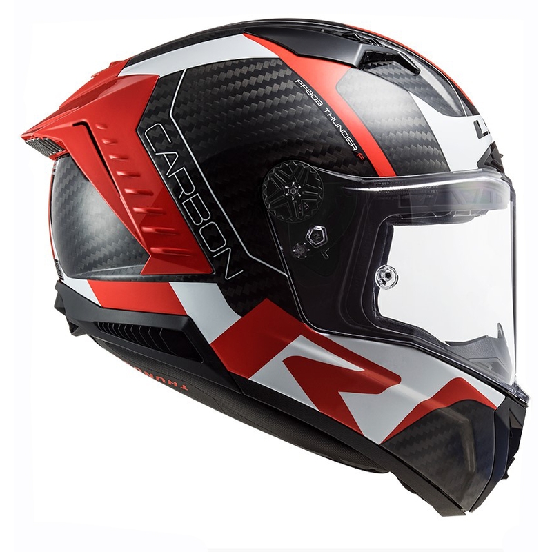 LS2 FF805 Thunder C Racing1 schwarz-weiß-roter Integral-Motorradhelm