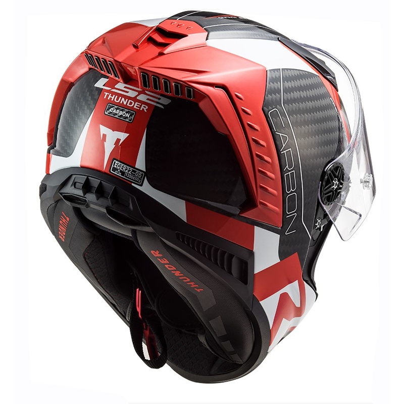 LS2 FF805 Thunder C Racing1 schwarz-weiß-roter Integral-Motorradhelm