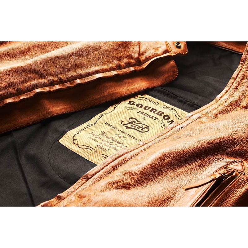 Fuel Bourbon Brown Leder Motorradjacke Ausverkauf
