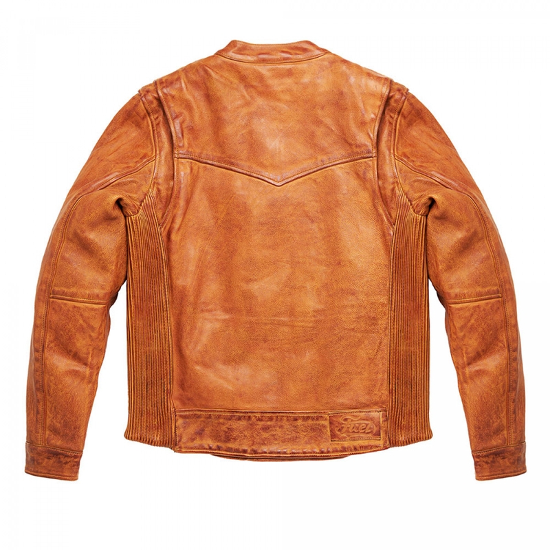 Fuel Bourbon Brown Leder Motorradjacke Ausverkauf