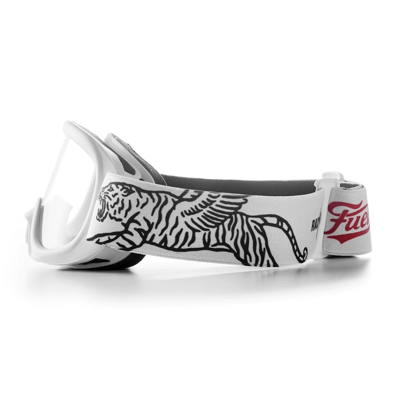 Motocrossbrille Fuel Racing Division schwarz und weiß Ausverkauf