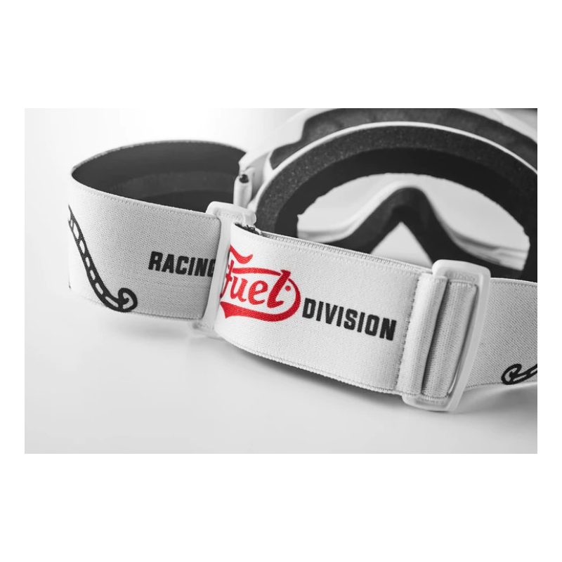 Motocrossbrille Fuel Racing Division schwarz und weiß Ausverkauf