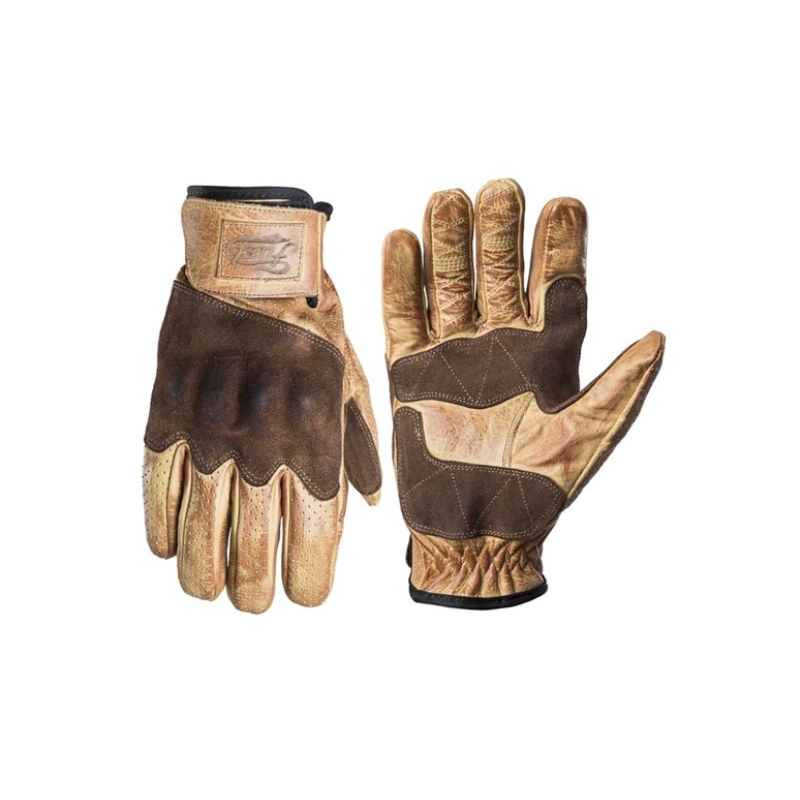 Motorradhandschuhe Fuel Rodeo braun-gelb