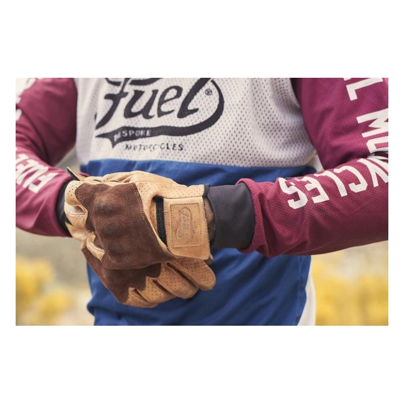 Motorradhandschuhe Fuel Rodeo braun-gelb