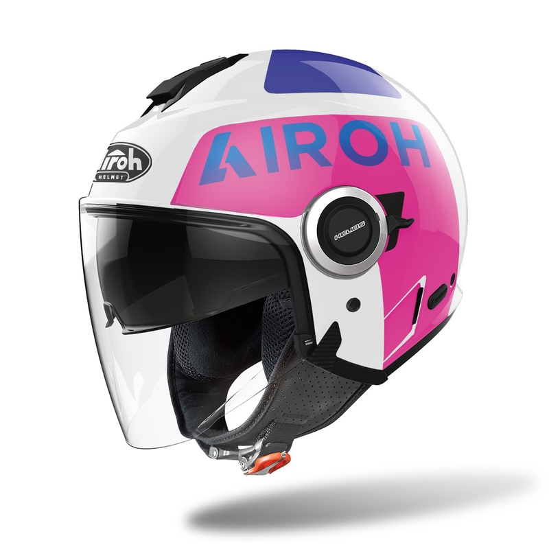 Offener Motorradhelm Airoh Helios Up 2022 grau-rosa Ausverkauf