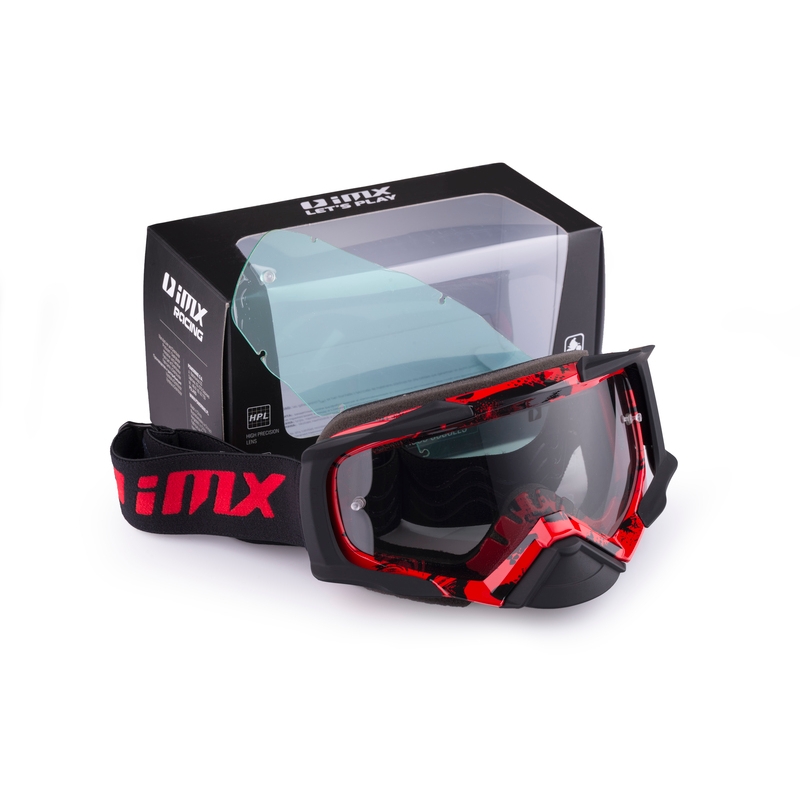 Motocross-Schutzbrille iMX Dust Graphic rot und schwarz