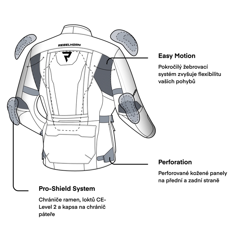 Rebelhorn Hardy II Motorradjacke schwarz Ausverkauf