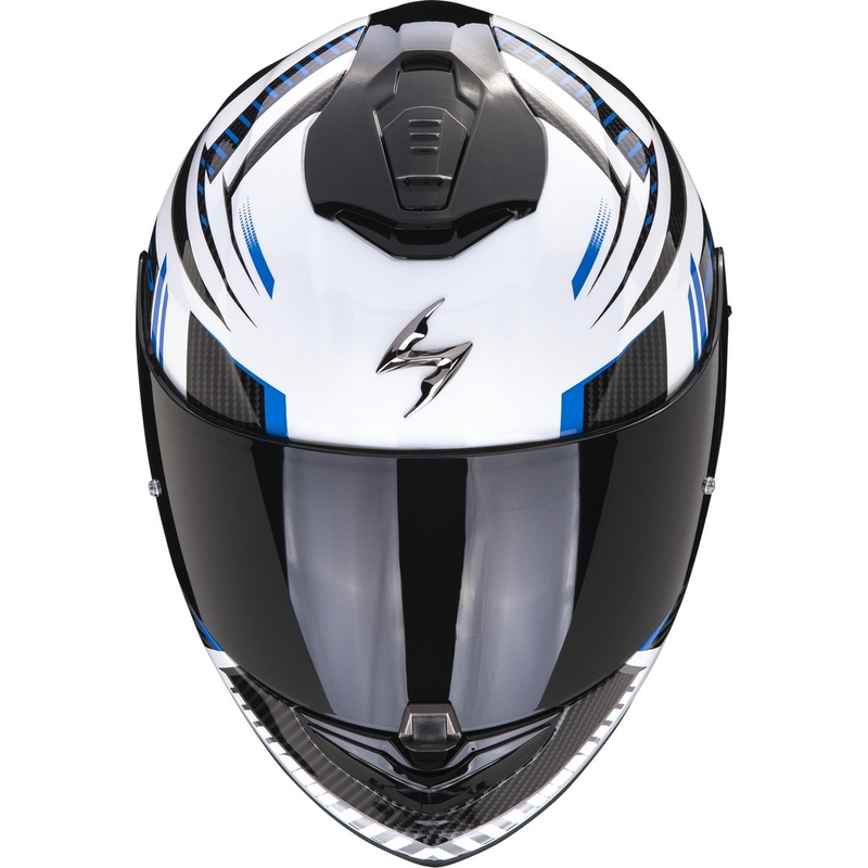 Integral Motorradhelm Scorpion EXO-1400 EVO Air Shell weiß-blau