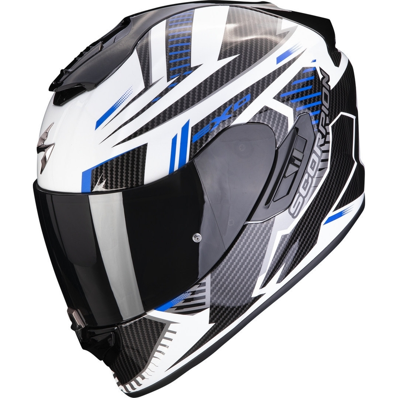 Integral Motorradhelm Scorpion EXO-1400 EVO Air Shell weiß-blau