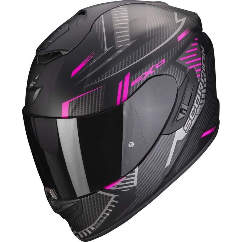 Integral Motorradhelm Scorpion EXO-1400 EVO Air Shell schwarz-rosa matt