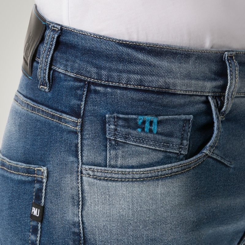 Blaue PMJ Cruise Motorradjeans Ausverkauf