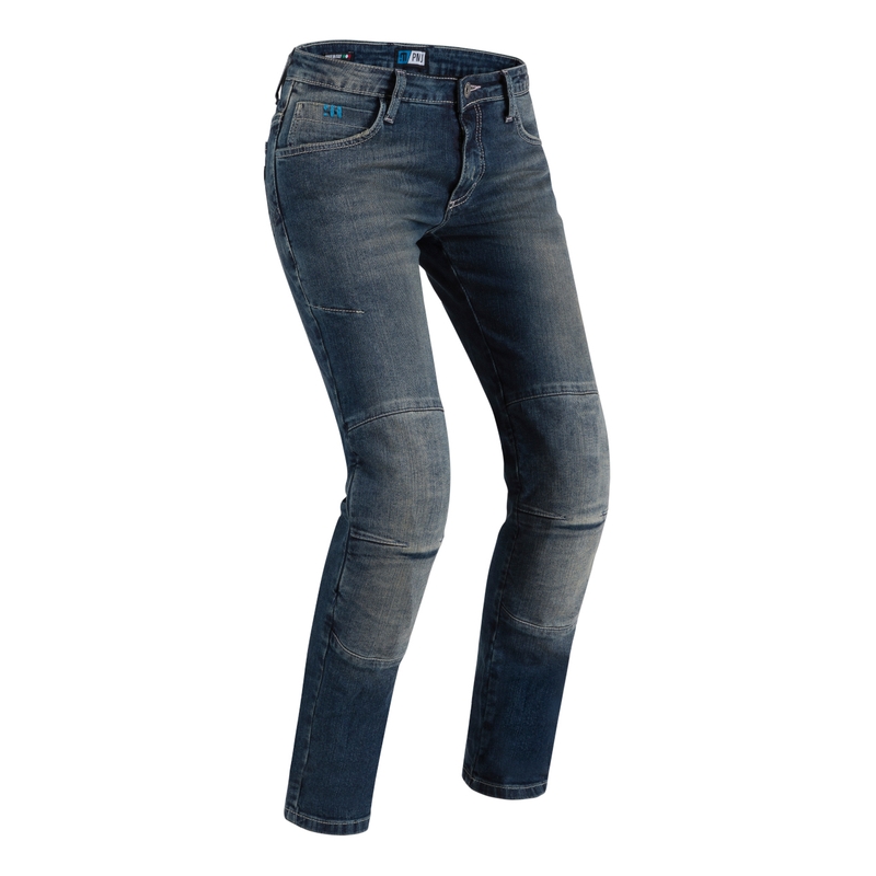 Damen-Motorradjeans PMJ Jenny blau Ausverkauf