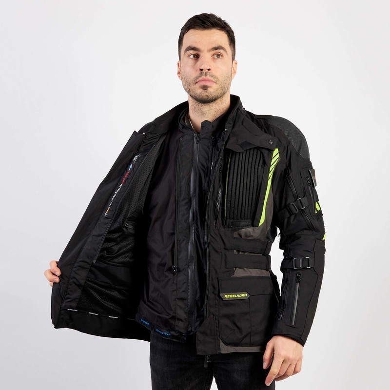 Rebelhorn Patrol schwarz-grau-fluorgelbe Motorradjacke