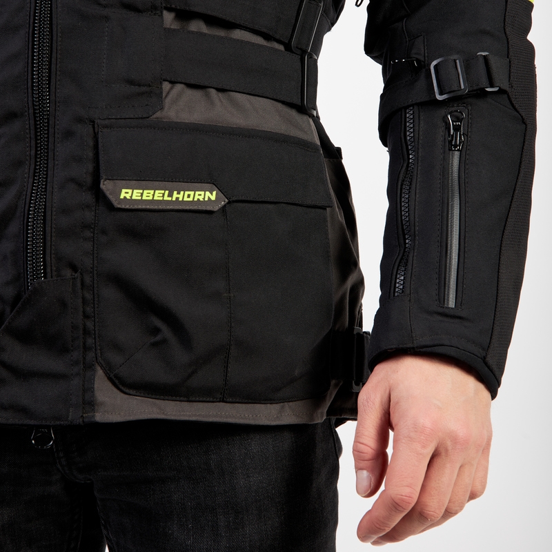 Rebelhorn Patrol schwarz-grau-fluorgelbe Motorradjacke
