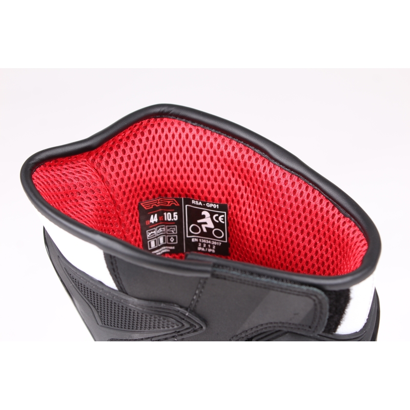 Motorradstiefel RSA GP-01 schwarz und weiß