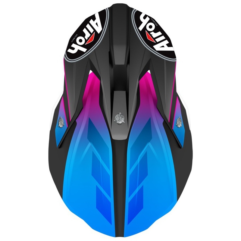 Kinder Motocross Helm Airoh Wraap Prism schwarz-blau