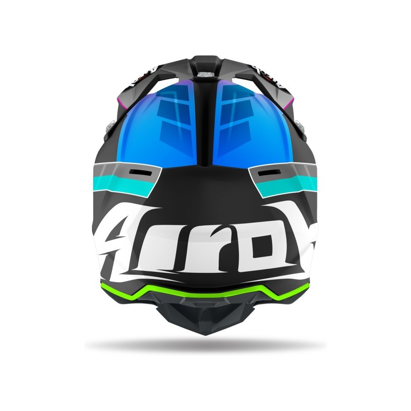 Kinder Motocross Helm Airoh Wraap Prism schwarz-blau