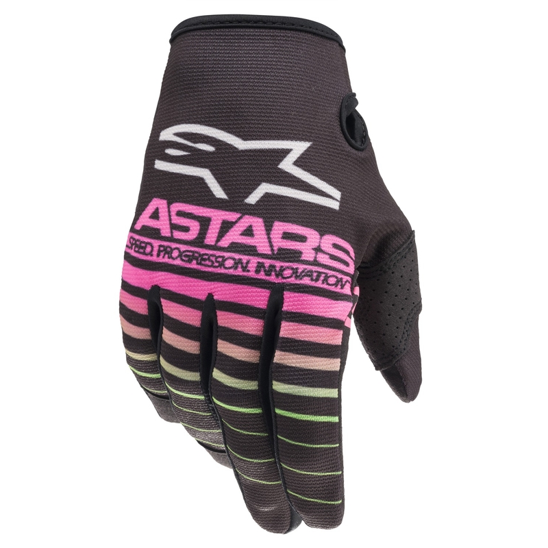 Kinder Motocross Handschuhe Alpinestars Radar schwarz-grün-fluo pink