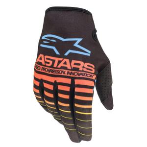 Alpinestars Radar Kinder Motocross Handschuhe schwarz-orange-fluo gelb