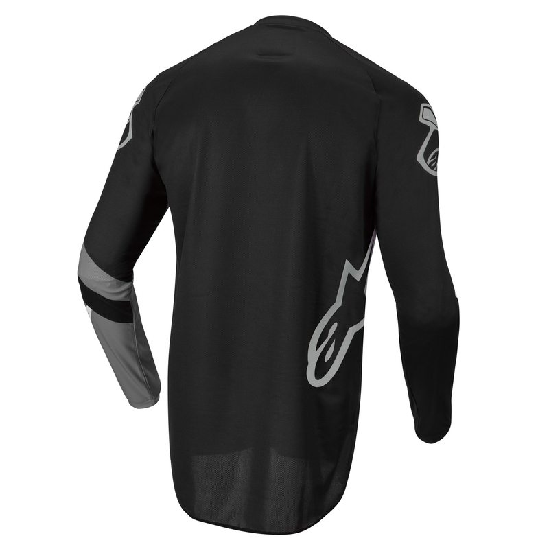 Alpinestars Racer Graphite Kinder Motocross Trikot schwarz und grau