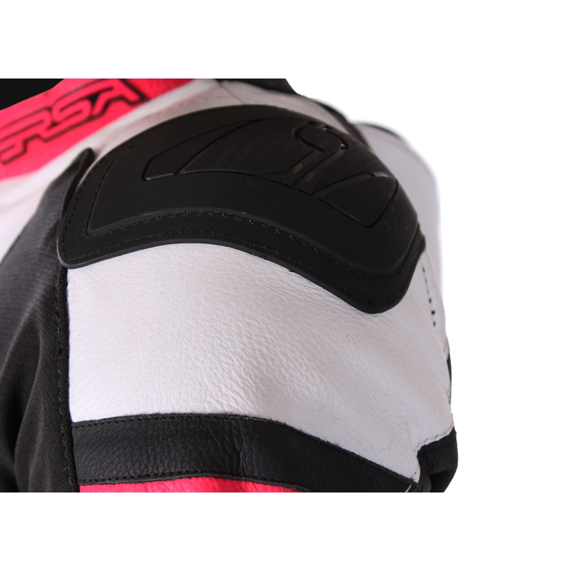 Damen Motorradkombi RSA GT2 schwarz-weiß-neonpink Abverkauf Ausverkauf