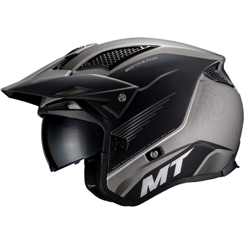MT District SV Post B2 open trials Motorradhelm schwarz-grau