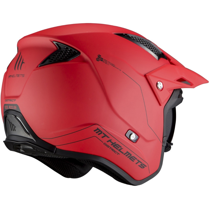 MT District SV Solid A5 offen Trials Motorradhelm rot