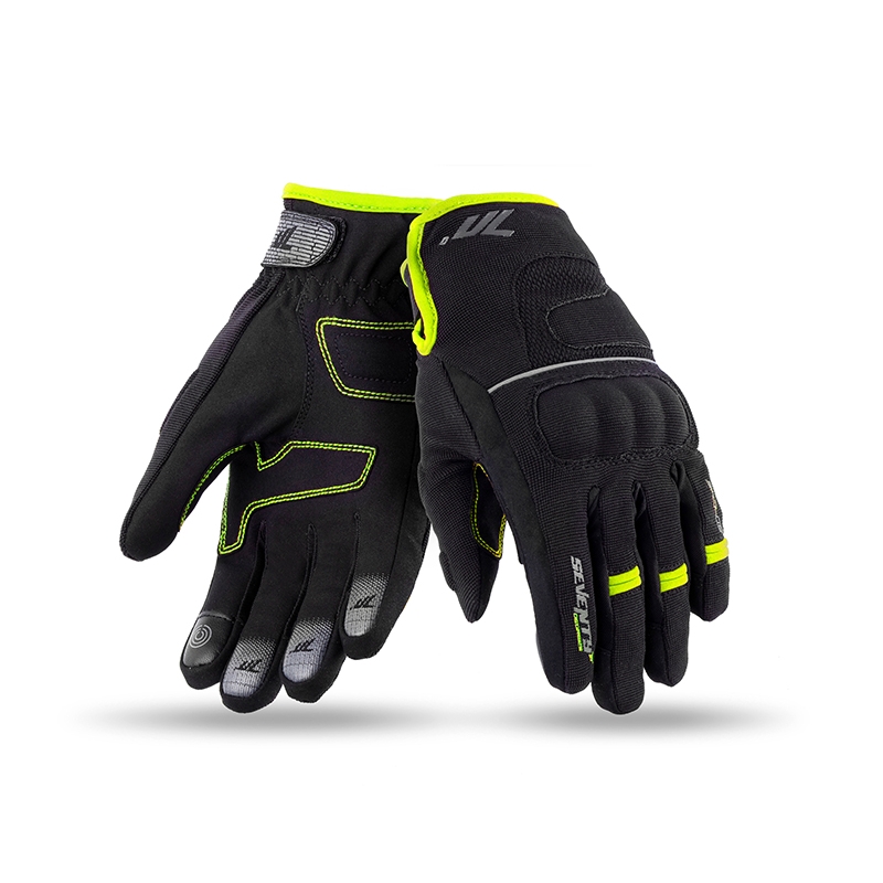 Motorradhandschuhe SEVENTY DEGREES SD-C43 schwarz-fluorgelb
