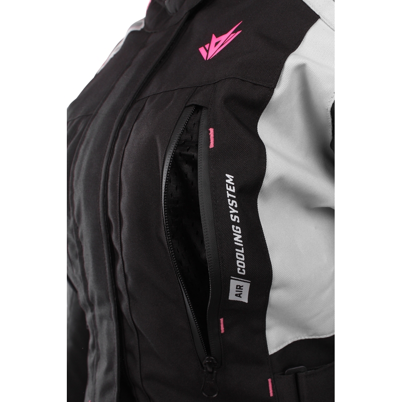 Damen Motorradjacke RSA EXO 2 schwarz-grau-rosa Ausverkauf Ausverkauf