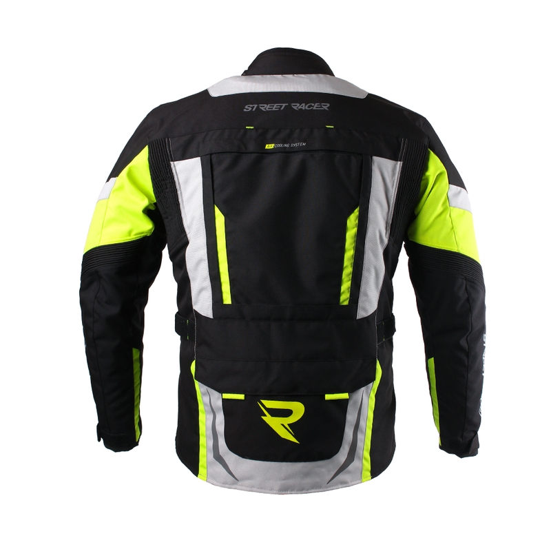Street Racer Cool schwarz-grau-fluo gelb Motorradjacke Ausverkauf