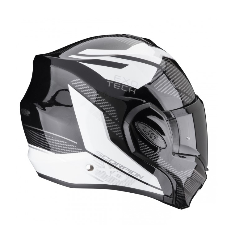 Klapphelm Scorpion EXO-TECH EVO ANIMO schwarz-weiß im Angebot Ausverkauf