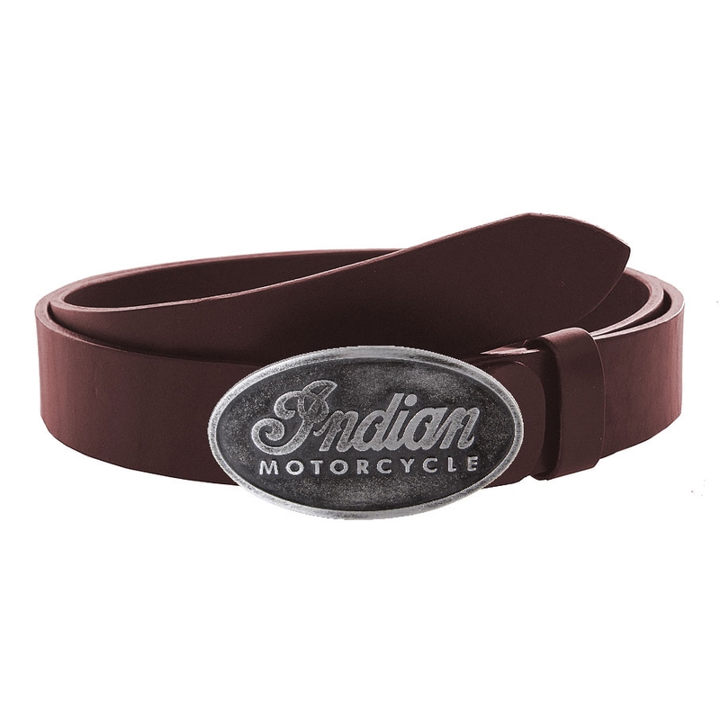 Motorradgürtel aus Leder mit Schnalle Indian Motorcycle braun
