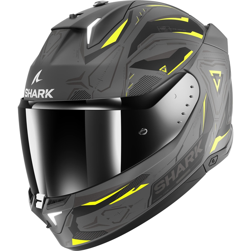 Integral-Motorradhelm SHARK Skwal i3 Linik grau-gelb matt