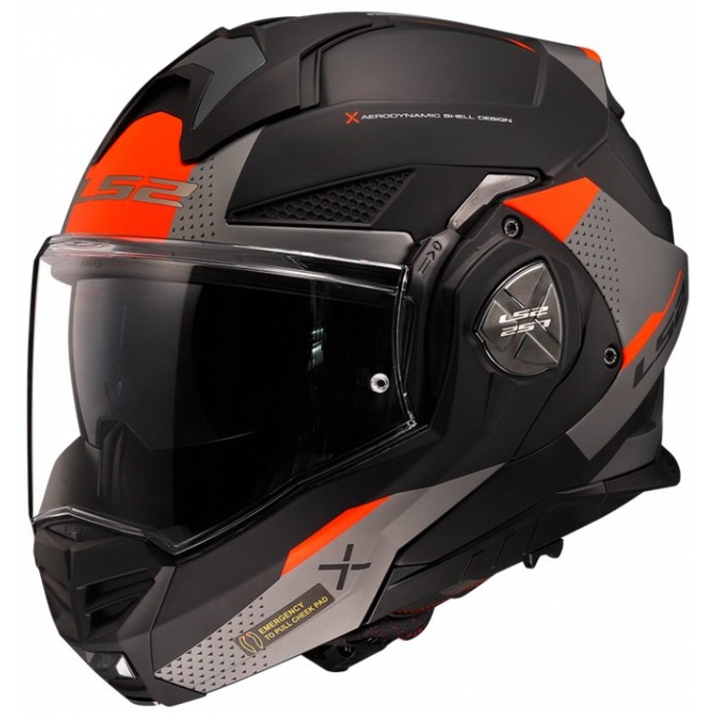 Klappbarer Motorradhelm LS2 FF901 Advant X Oblivion schwarz-rot-titan