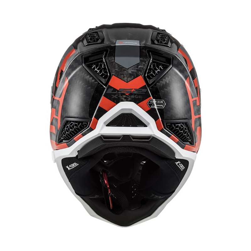 Motokrosová přilba LS2 MX703 C X-Force Barrier H-V černo-šedo-červeno-žlutá