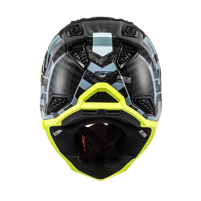 Motokrosová přilba LS2 MX703 C X-Force Barrier černo-modro-fluo žlutá