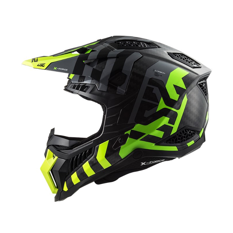 Motokrosová přilba LS2 MX703 C X-Force Barrier černo-šedo-fluo žlutá
