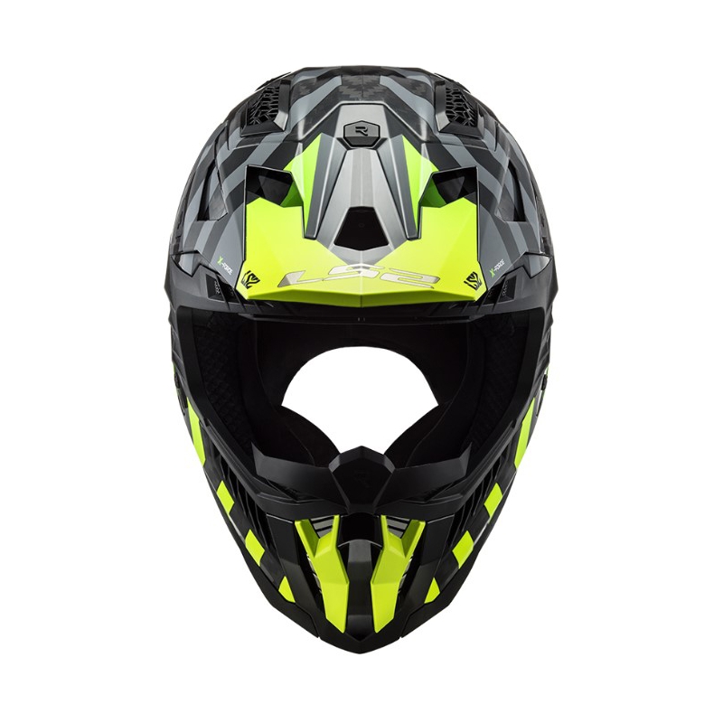 Motokrosová přilba LS2 MX703 C X-Force Barrier černo-šedo-fluo žlutá