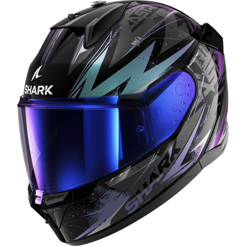 Integral-Motorradhelm SHARK D-SKWAL 3 Blast-R schwarz-grau-lila