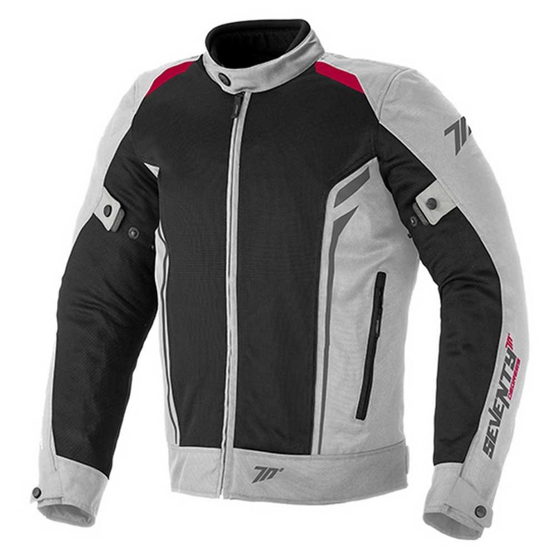 Motorradjacke SEVENTY DEGREES SD-JT32 schwarz-grau-rot