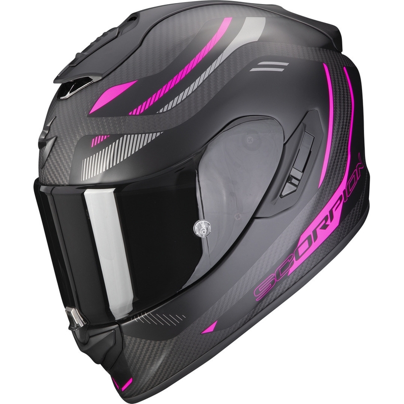 Integrierter Motorradhelm Scorpion EXO-1400 EVO Carbon Air Kydra schwarz-rosa