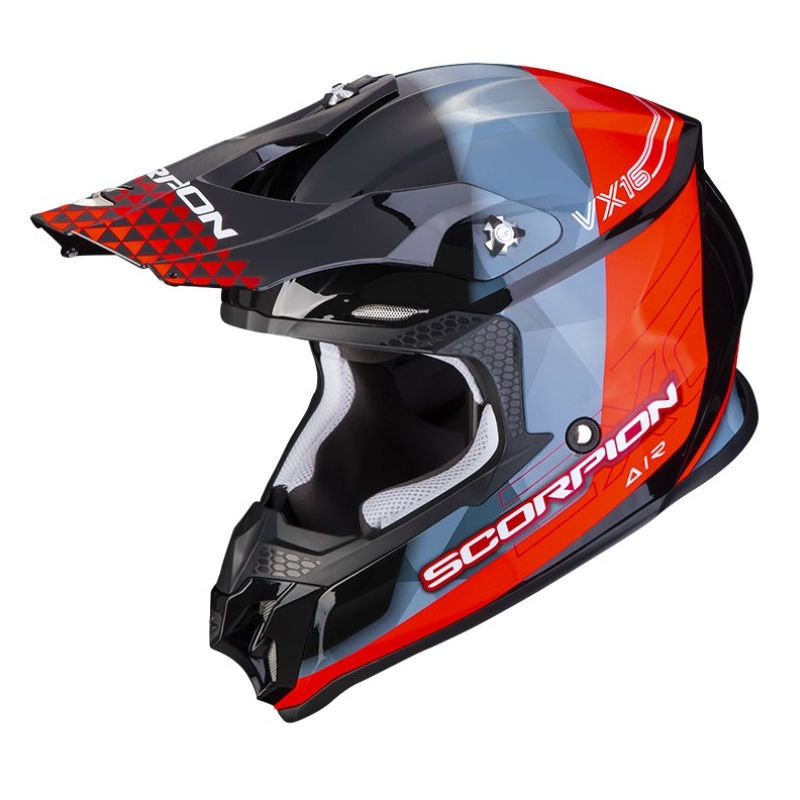 Motocross Helm Scorpion VX-16 EVO AIR GEM schwarz-blau-rot
