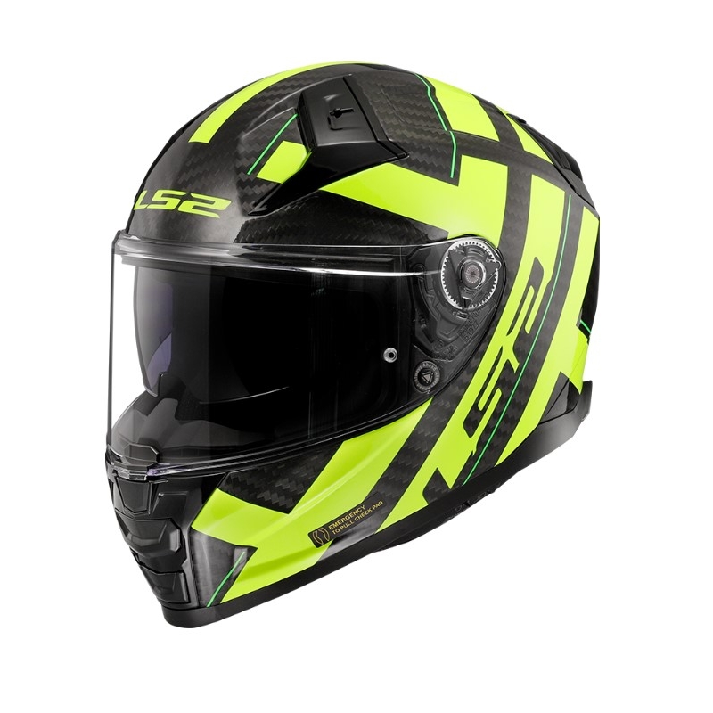 LS2 FF811 Vector II C Strong schwarz-fluo gelb Integral Motorradhelm